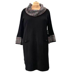 JESSICA HOWARD Plus Size Contrast Cowlneck Sweater Dress, NEW! Size 3X